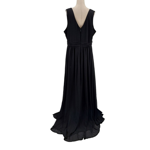 LULU'S SZ M Thoughts of Hue Black Surplice Maxi Goddess Long Gown Dress NEW b172 - Picture 3 of 9